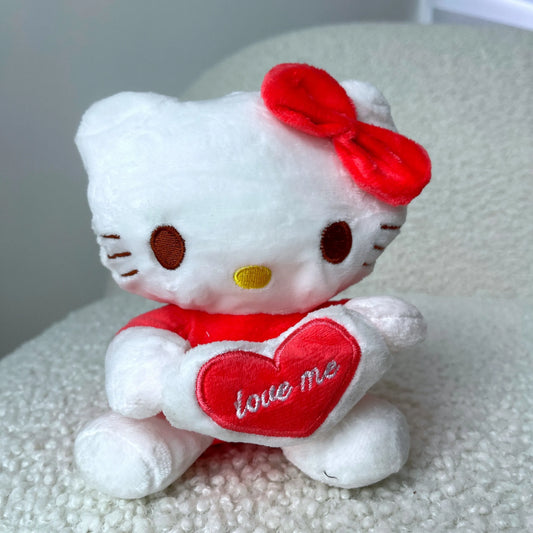 8" White "Love Me" Hello Kitty Stuffed Plush Animal - Miami Flower Store Same-Day Delivery Fort Lauderdale Brickell Aventura Las Olas Hallendale Beach Hollywood Sunny Isles