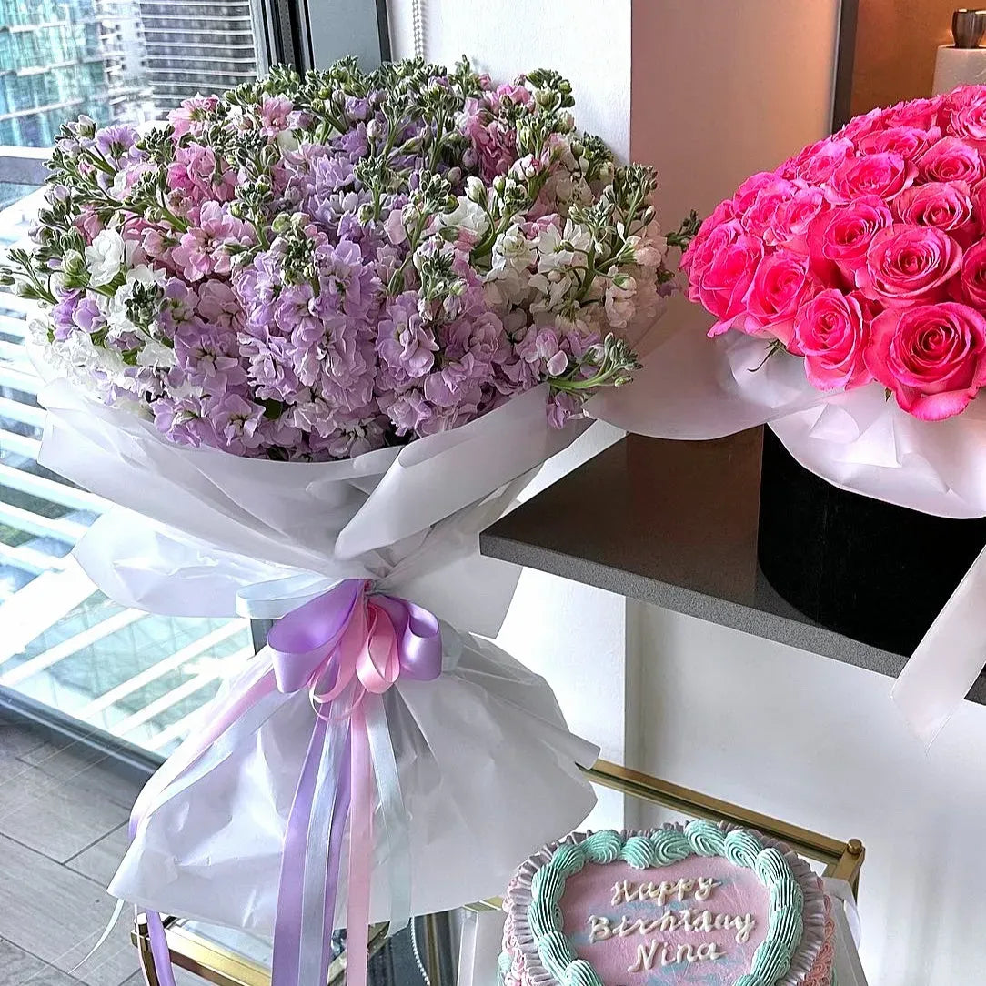 Lavender Stock Flower Bouquet - Miami Flower Store Same-Day Delivery Fort Lauderdale Brickell Aventura Las Olas Hallendale Beach Hollywood Sunny Isles