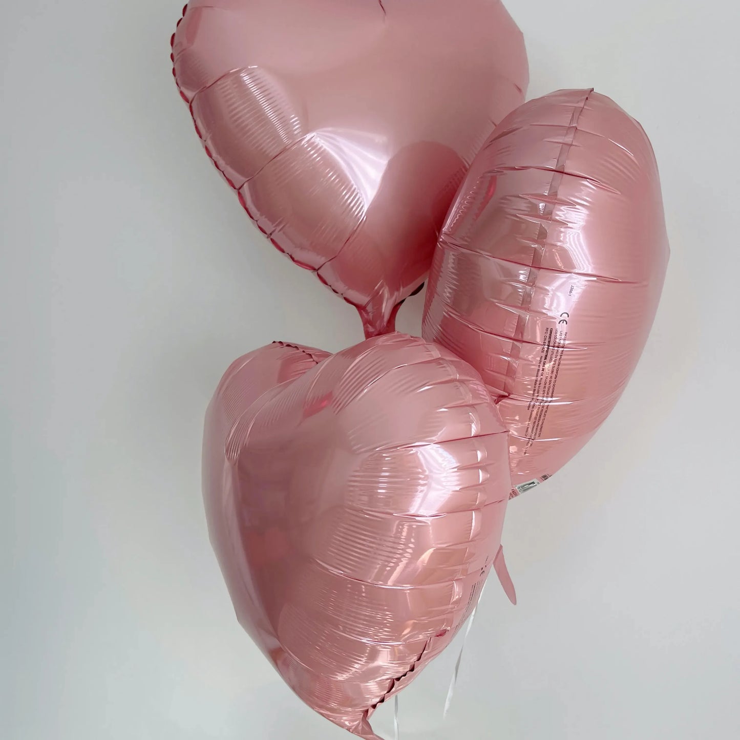 3 or 5 Pink Metallic Foil Heart Shaped Balloons - Miami Flower Store Same-Day Delivery Fort Lauderdale Brickell Aventura Las Olas Hallendale Beach Hollywood Sunny Isles