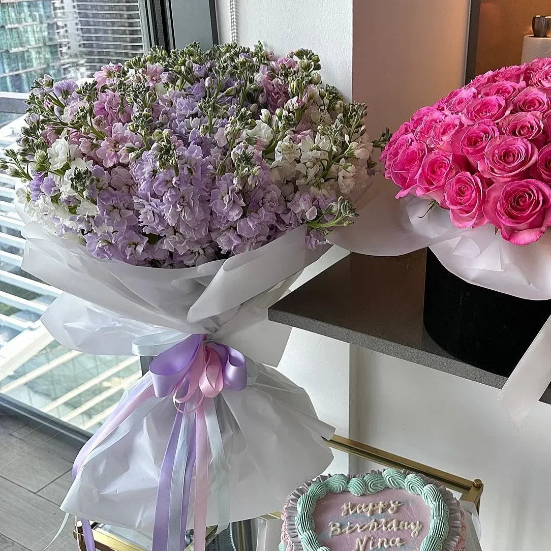 Lavender Stock Flower Bouquet - Miami Flower Store Same-Day Delivery Fort Lauderdale Brickell Aventura Las Olas Hallendale Beach Hollywood Sunny Isles