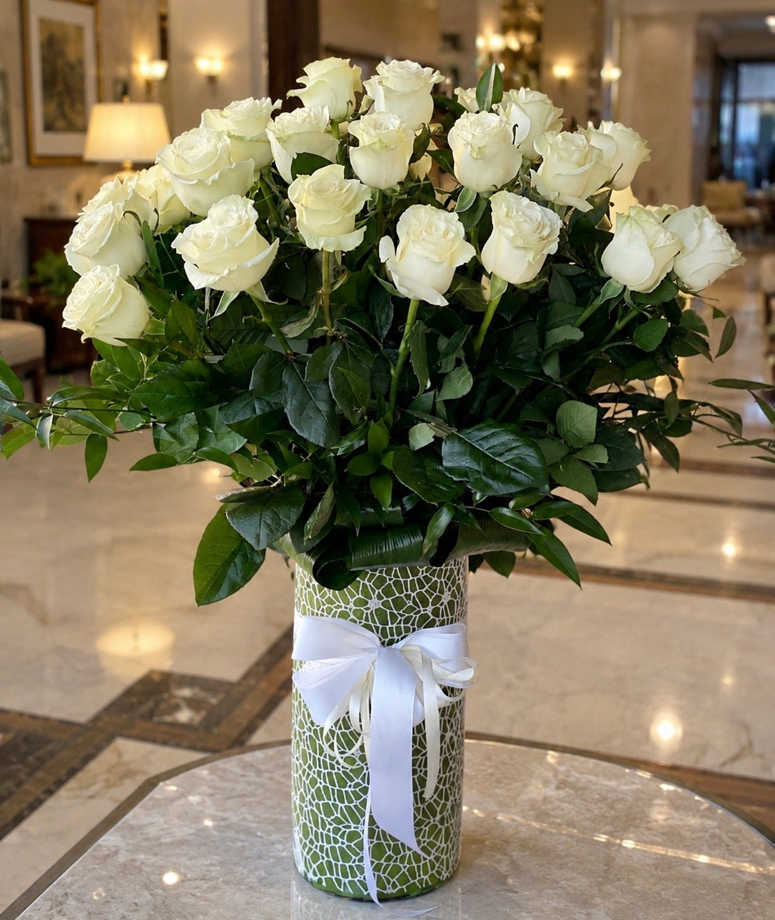 White Roses In A Vase