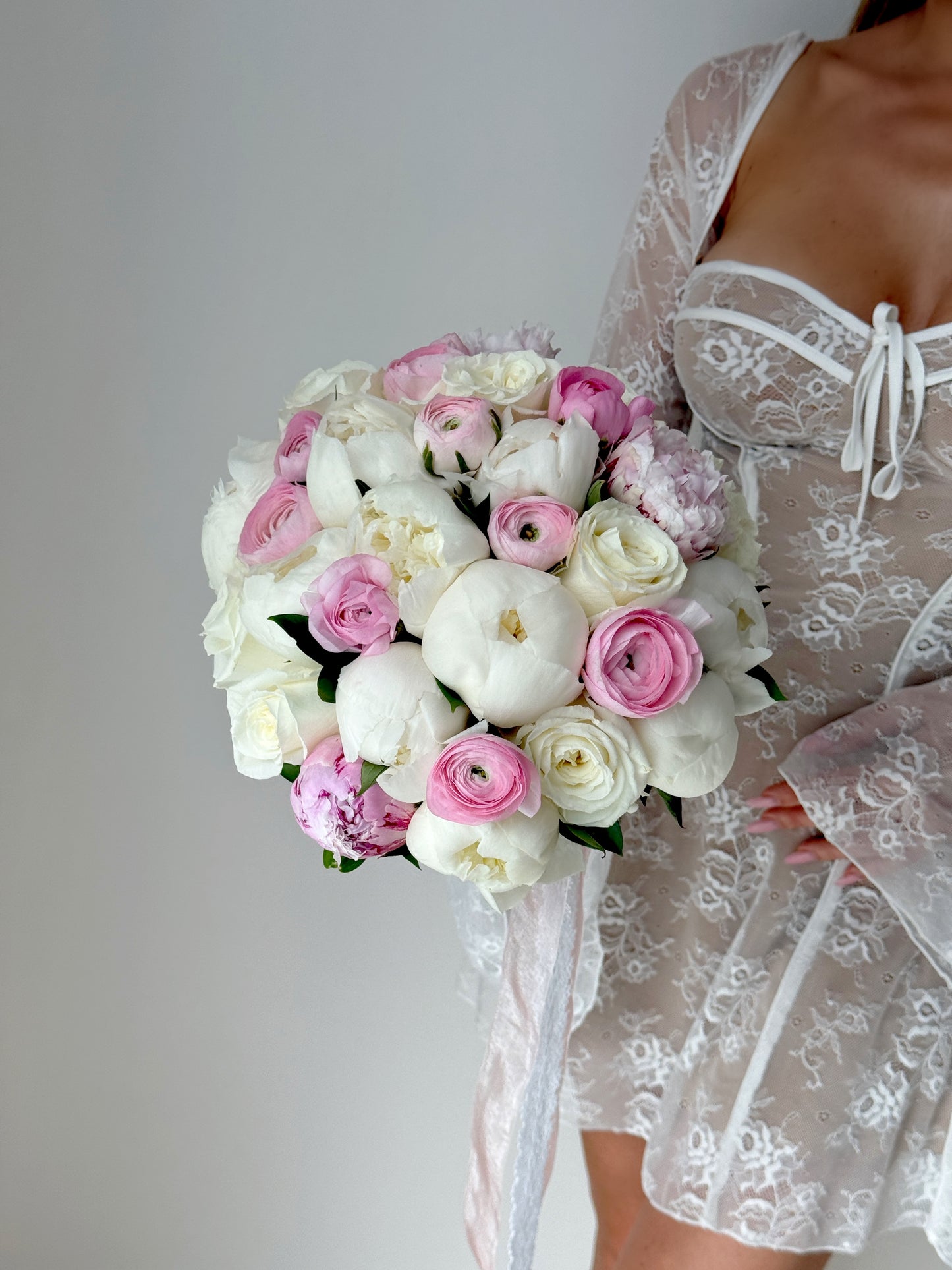 Peony Wedding Bridal Flower Bouquet With Ranunculus & Roses - Miami Flower Store Same-Day Delivery Fort Lauderdale Brickell Aventura Las Olas Hallendale Beach Hollywood Sunny Isles