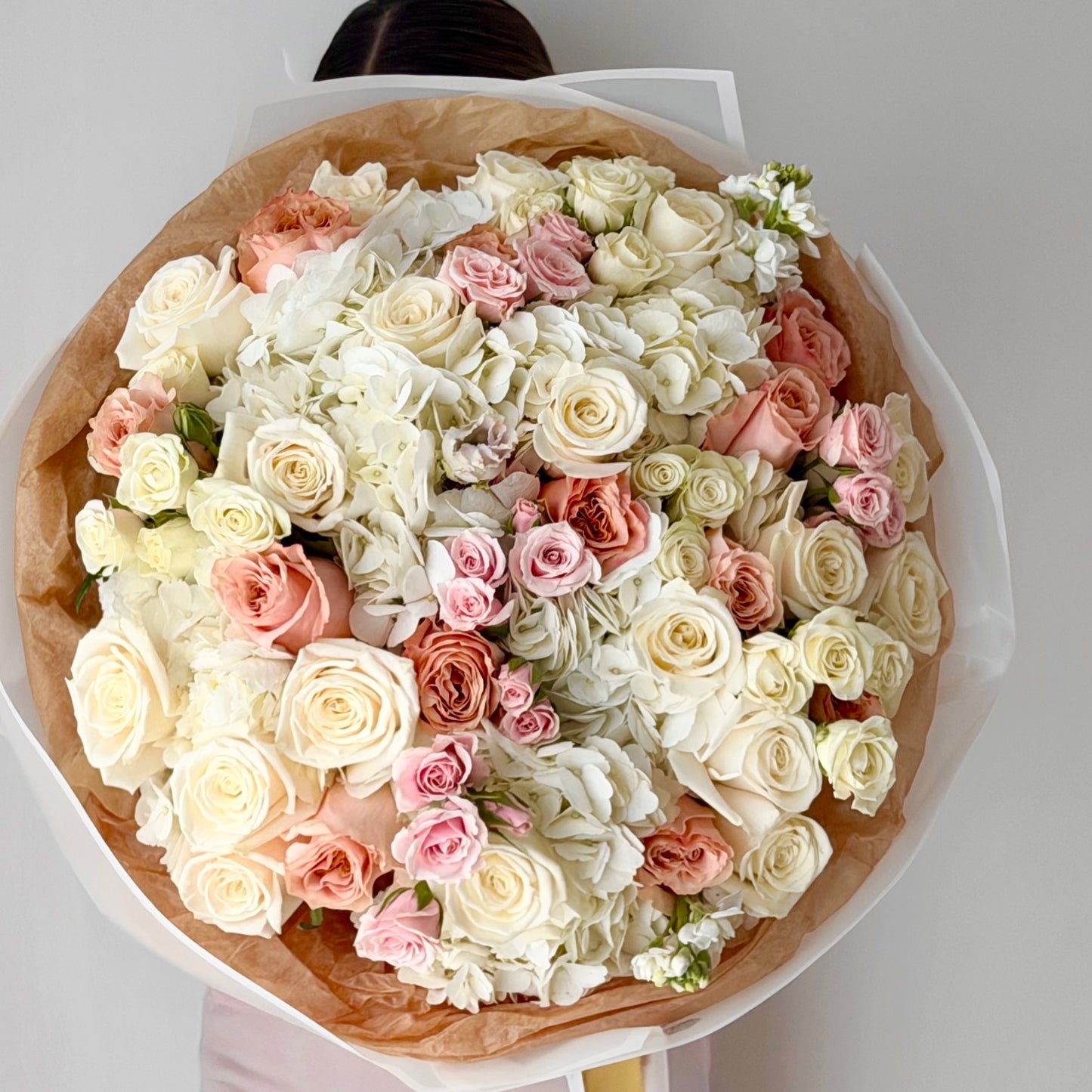 Pastel Rose Flower Bouquet With Hydrangea - Miami Flower Store Same-Day Delivery Fort Lauderdale Brickell Aventura Las Olas Hallendale Beach Hollywood Sunny Isles