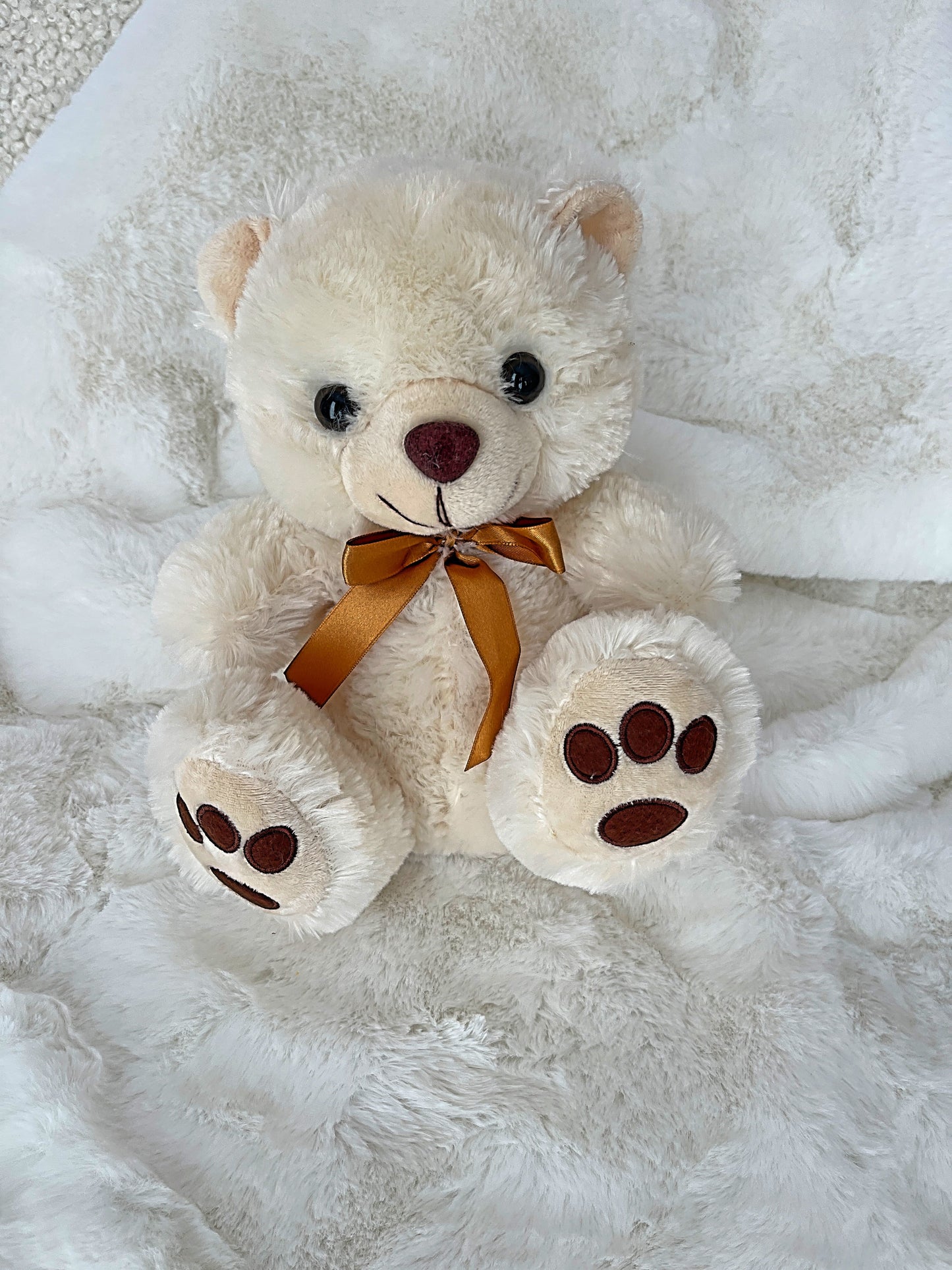 11" Beige Stuffed Teddy Bear - Miami Flower Store Same-Day Delivery Fort Lauderdale Brickell Aventura Las Olas Hallendale Beach Hollywood Sunny Isles