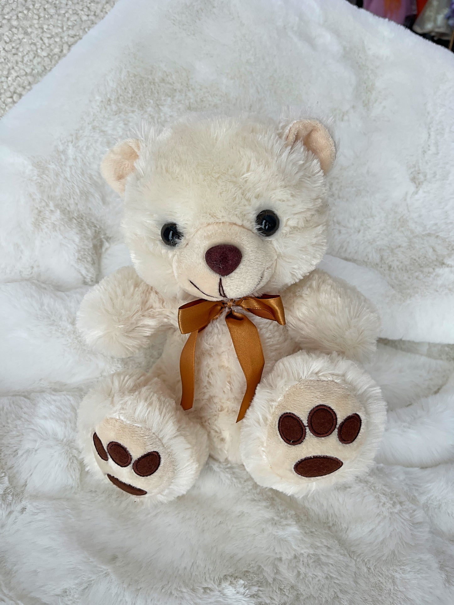 11" Beige Stuffed Teddy Bear - Miami Flower Store Same-Day Delivery Fort Lauderdale Brickell Aventura Las Olas Hallendale Beach Hollywood Sunny Isles