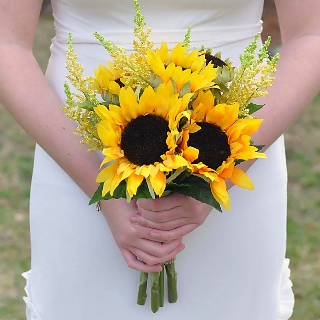 Sunflower & Solidago Bridal Bouquet