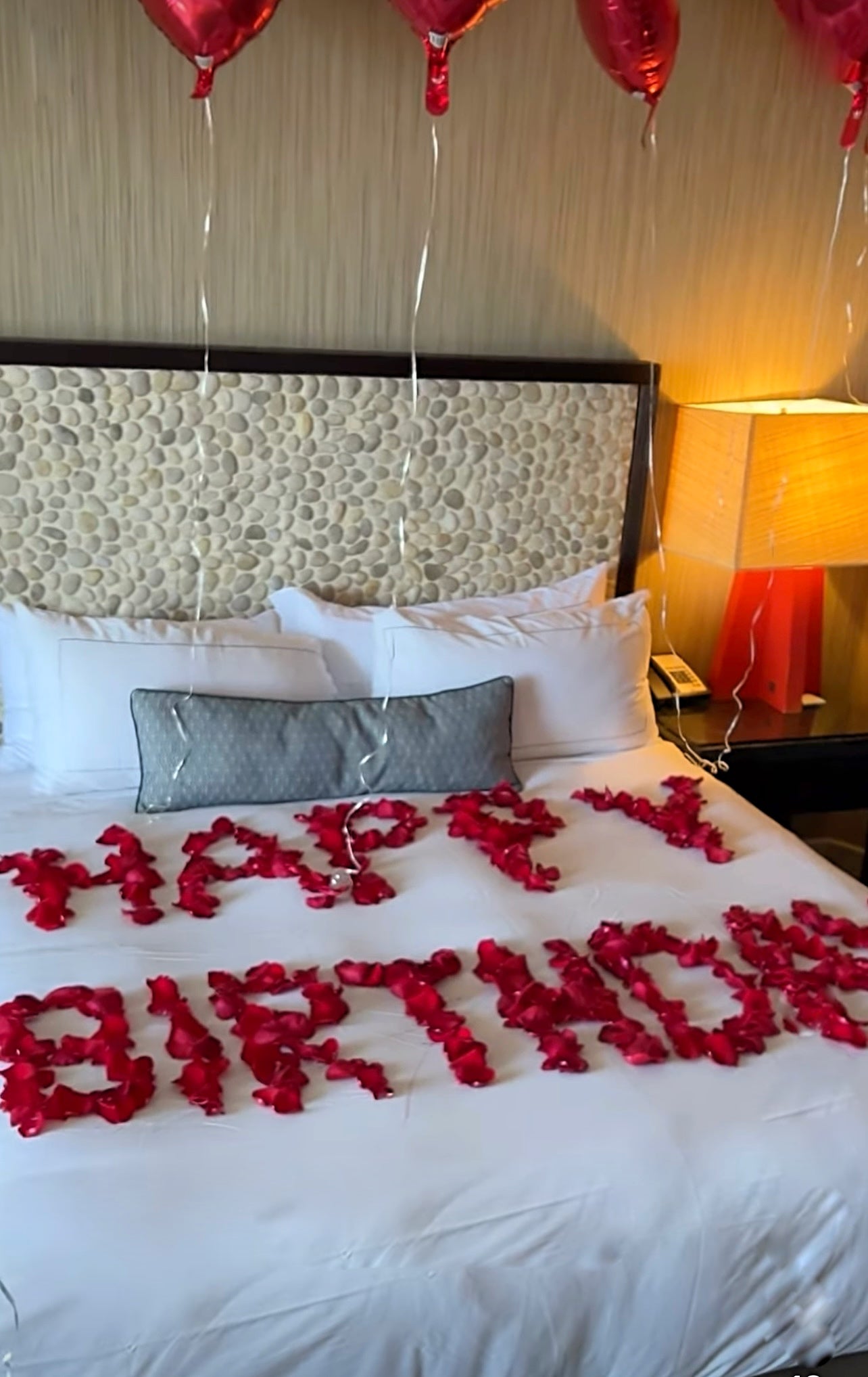 Romantic Room Decoration, 100 Red Rose Bouquet, Petals, Balloons, Candles & Chocolate - Miami Flower Store Same-Day Delivery Fort Lauderdale Brickell Aventura Las Olas Hallendale Beach Hollywood Sunny Isles