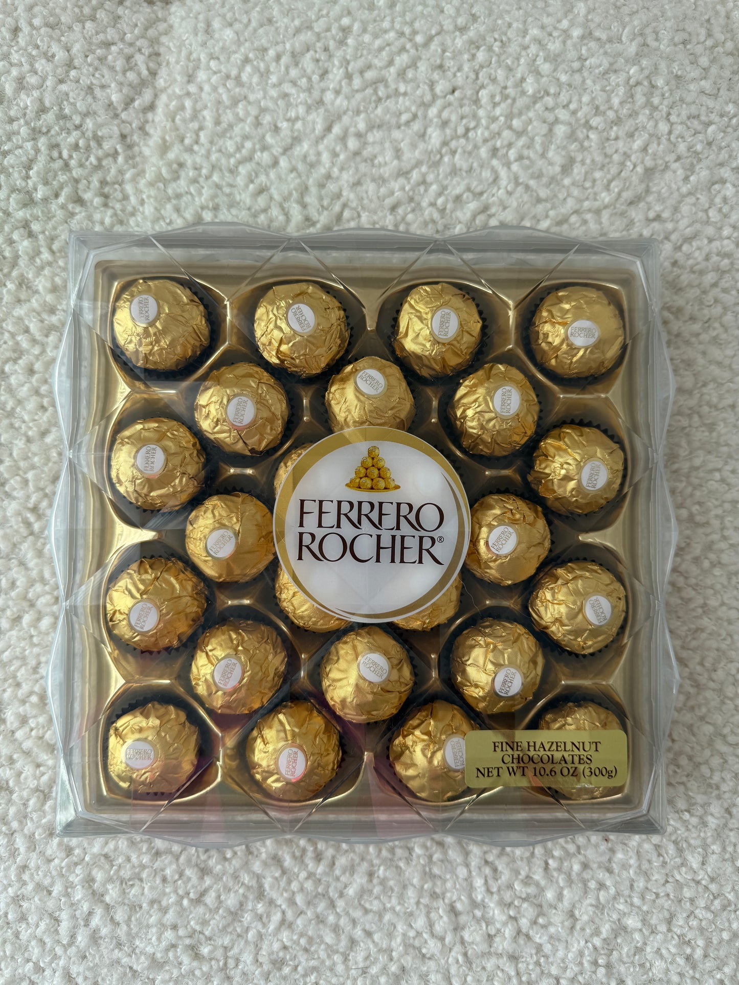 24 Pc. Ferrero Rocher Candy Box With Bow (300g) - Miami Flower Store Same-Day Delivery Fort Lauderdale Brickell Aventura Las Olas Hallendale Beach Hollywood Sunny Isles