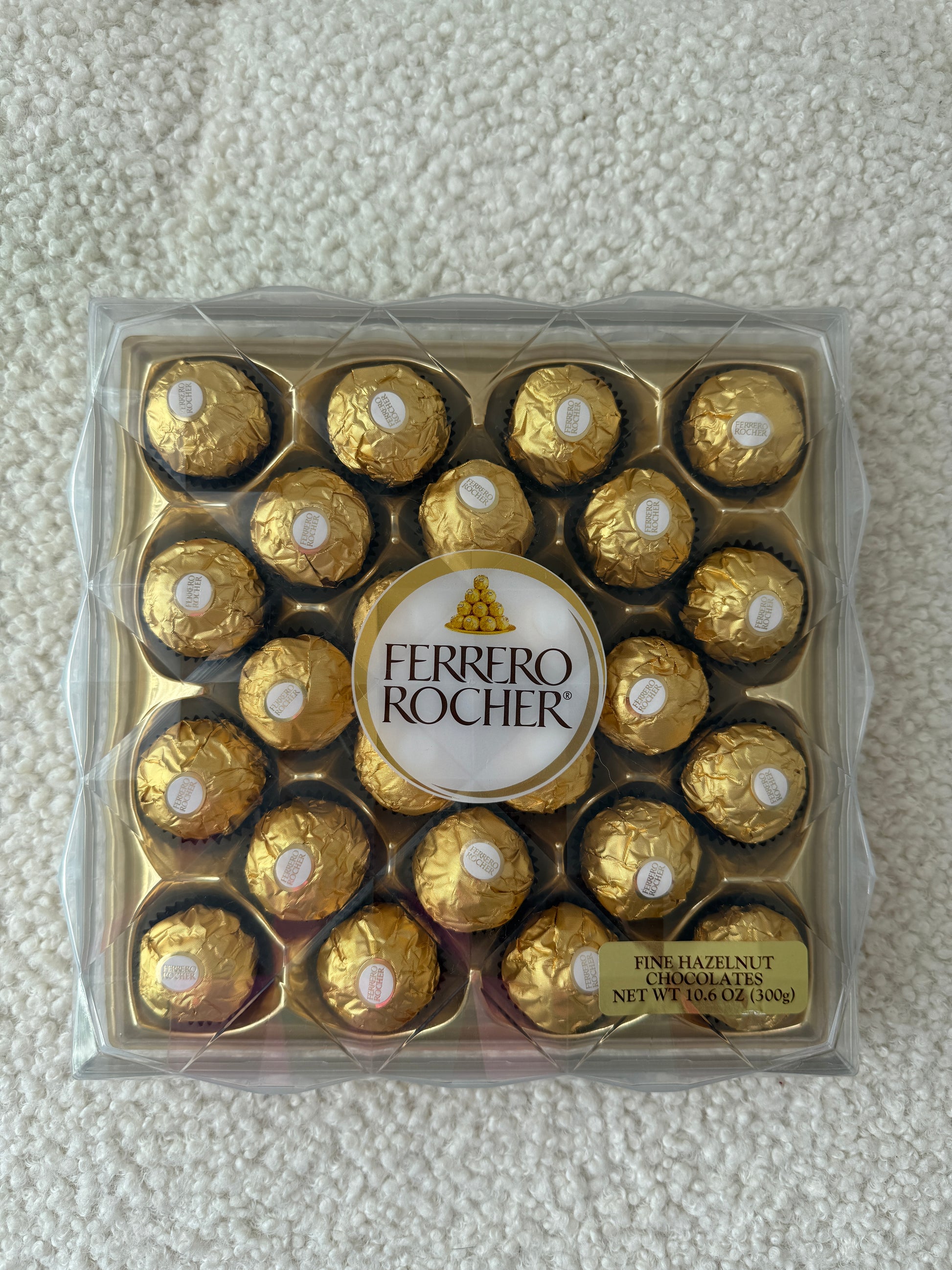 24 Pc. Ferrero Rocher Candy Box With Bow (300g) - Miami Flower Store Same-Day Delivery Fort Lauderdale Brickell Aventura Las Olas Hallendale Beach Hollywood Sunny Isles
