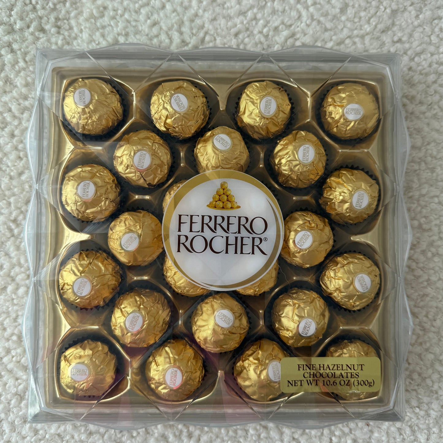 24 Pc. Ferrero Rocher Candy Box With Bow (300g) - Miami Flower Store Same-Day Delivery Fort Lauderdale Brickell Aventura Las Olas Hallendale Beach Hollywood Sunny Isles