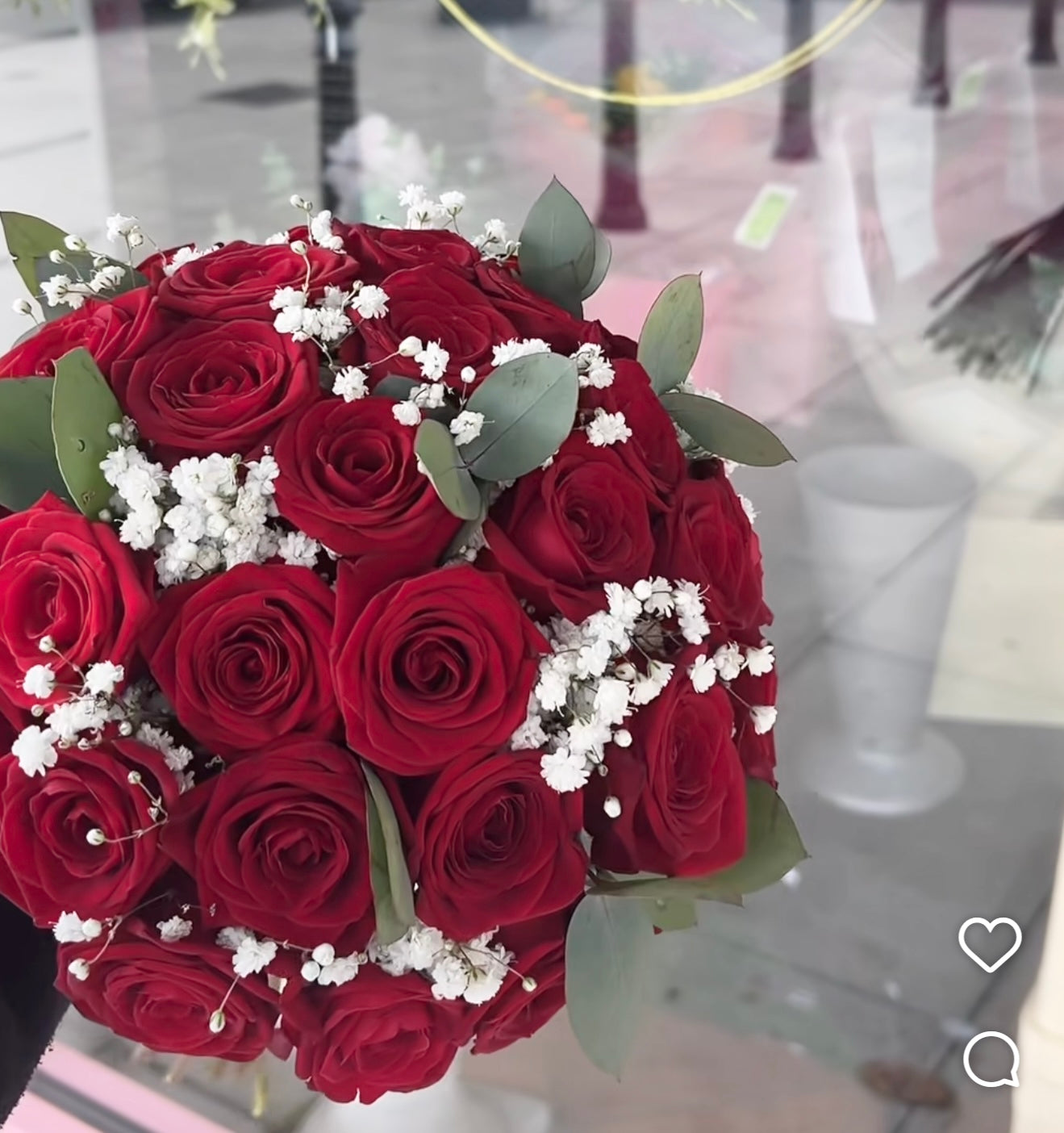 Red Rose Bridal Wedding Flower Bouquet - Miami Flower Store Same-Day Delivery Fort Lauderdale Brickell Aventura Las Olas Hallendale Beach Hollywood Sunny Isles