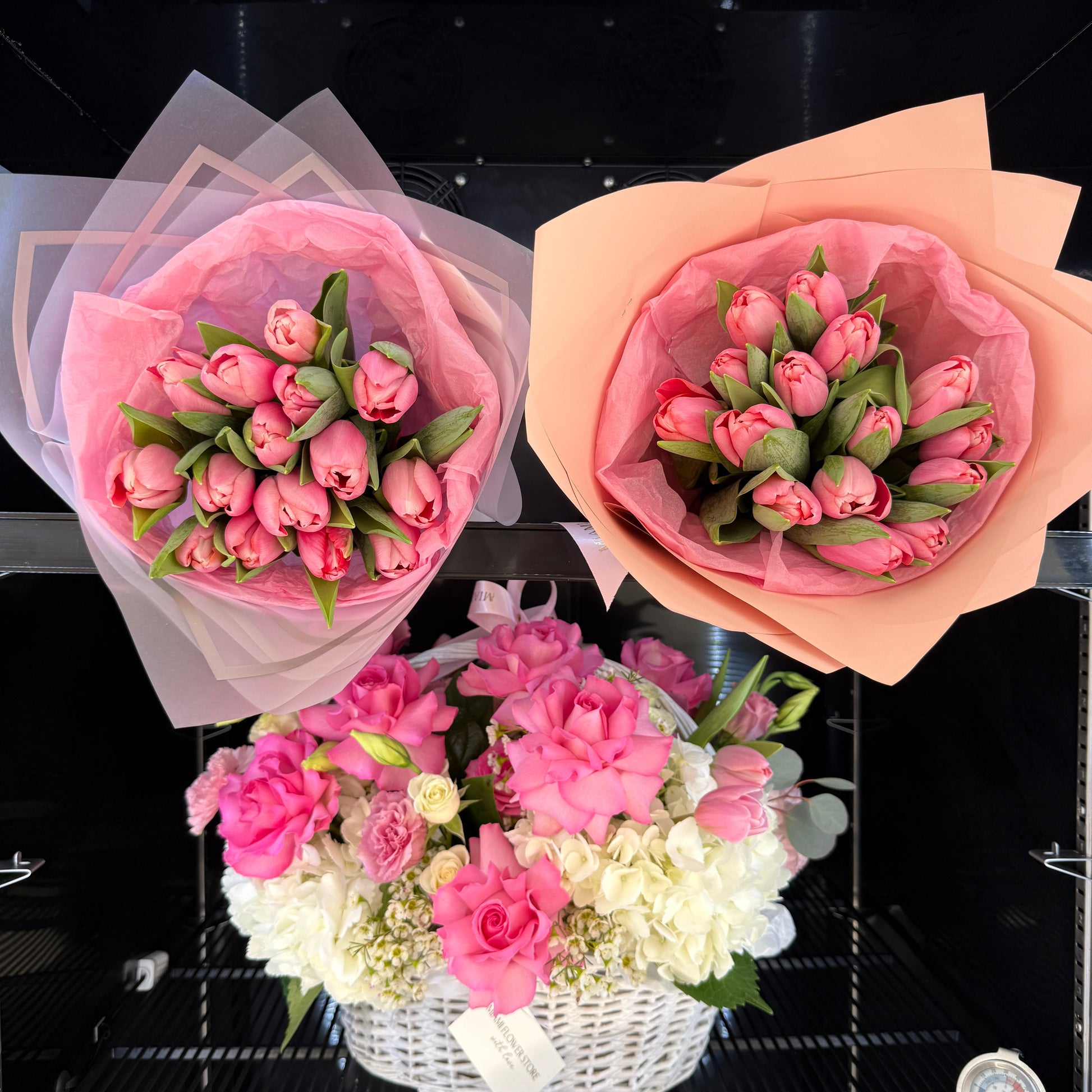 Tulips Flower Bouquets / Set of 2 Bouquets - Miami Flower Store Same-Day Delivery Fort Lauderdale Brickell Aventura Las Olas Hallendale Beach Hollywood Sunny Isles