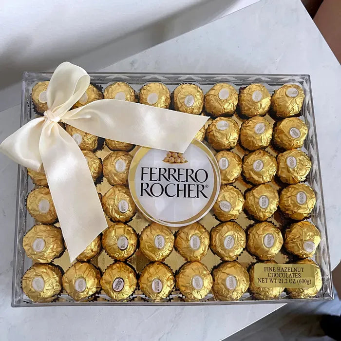 48 Pc. Ferrero Rocher Candy Box With Bow - Miami Flower Store Delivery Fort Lauderdale