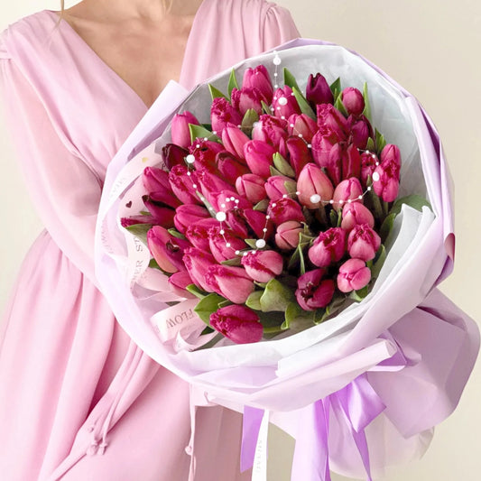 30 / 50 Tulip Flower Bouquet - Miami Flower Store Delivery Fort Lauderdale