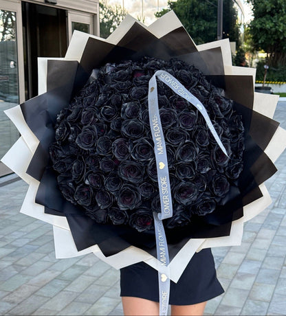 Black Rose Flower Bouquet - Miami Flower Store Same-Day Delivery Fort Lauderdale Brickell Aventura Las Olas Hallendale Beach Hollywood Sunny Isles