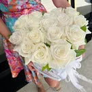 White Rose Flower Bouquet In A Heart Shaped Box - Miami Flower Store Delivery Fort Lauderdale