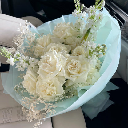 White Rose Flower Bouquet - Miami Flower Store Delivery Fort Lauderdale