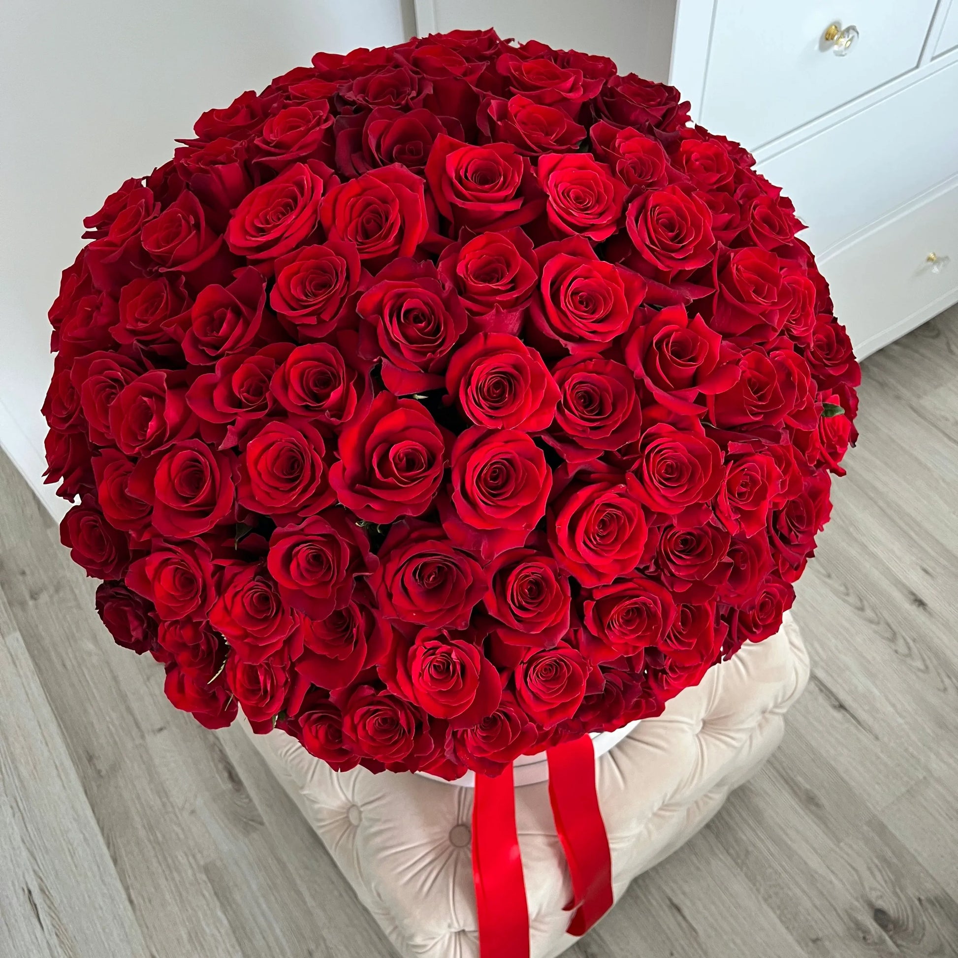 200 Red Rose Flower Bouquet In A Box With Orchids - Miami Flower Store Delivery Fort Lauderdale