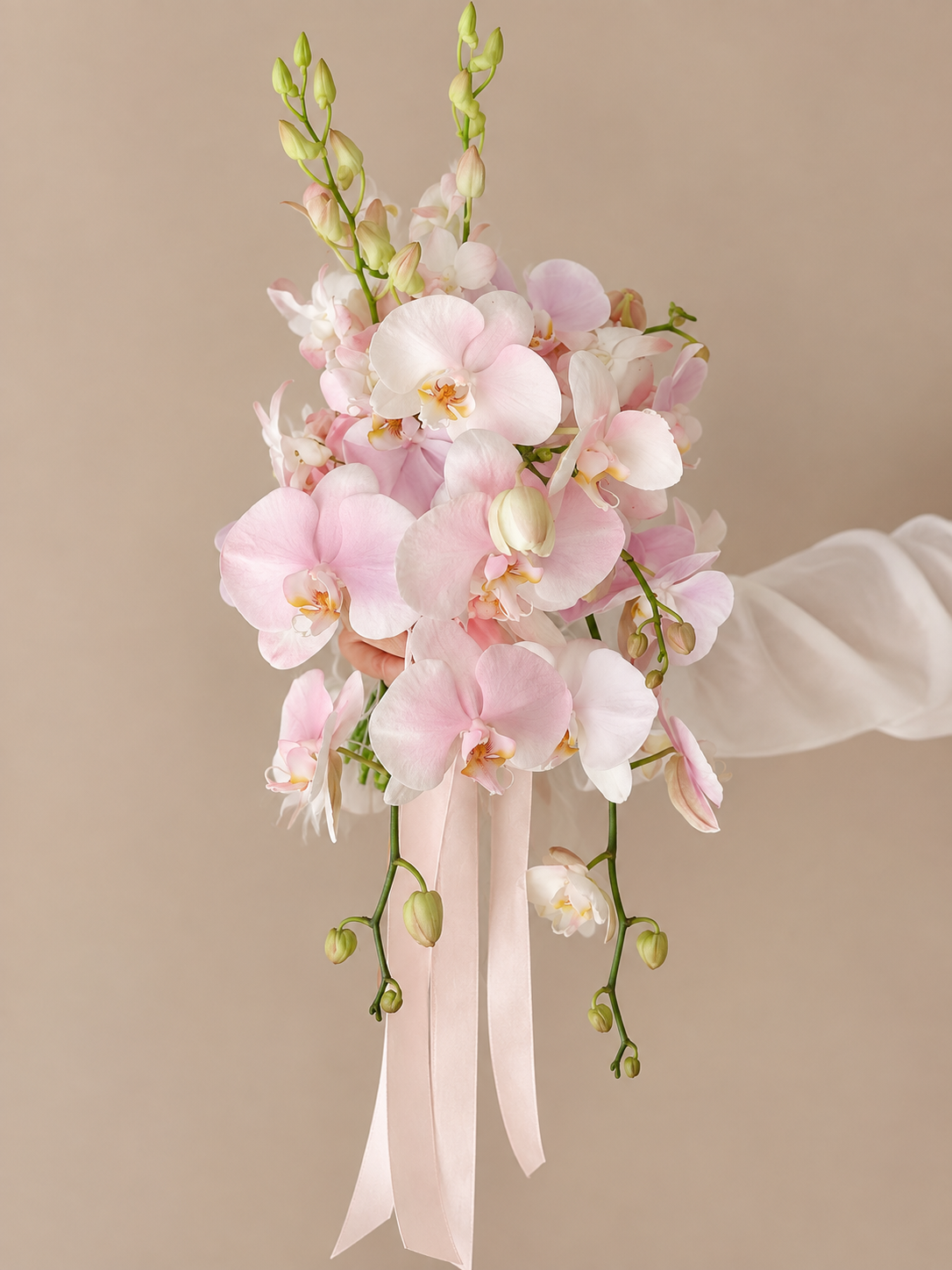 Bridal Orchids Pink Fresh Flower Bouquet| Miami Flower Store - Miami Flower Store Same-Day Delivery Fort Lauderdale Brickell Aventura Las Olas Hallendale Beach Hollywood Sunny Isles