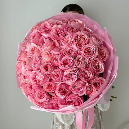 Luxurious Rose Flower Bouquet "Pink Expression" - Miami Flower Store Same-Day Delivery Fort Lauderdale Brickell Aventura Las Olas Hallendale Beach Hollywood Sunny Isles