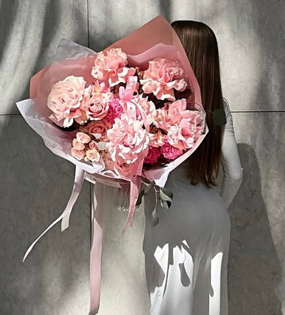 Light Pink French Rose, Hydrangea, & Stock Flower Bouquet - Miami Flower Store Same-Day Delivery Fort Lauderdale Brickell Aventura Las Olas Hallendale Beach Hollywood Sunny Isles