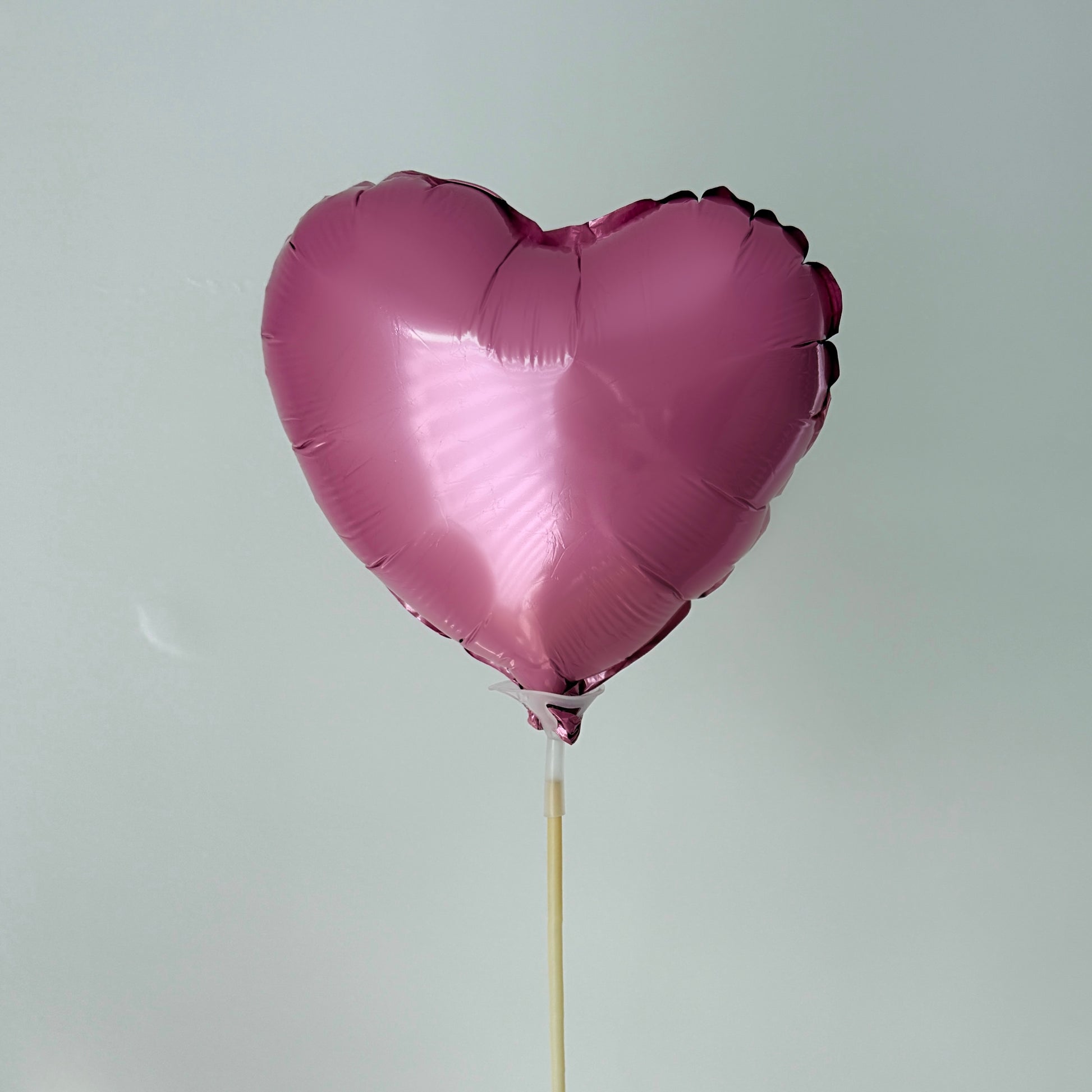 Small Pink Heart Shaped Metallic Foil Balloons On A Stick\8''x8'' - Miami Flower Store Same-Day Delivery Fort Lauderdale Brickell Aventura Las Olas Hallendale Beach Hollywood Sunny Isles