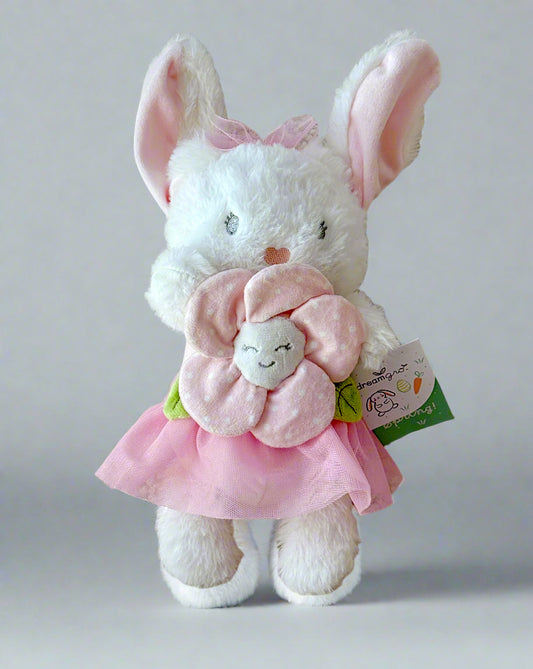 11" Spring Bunny Girl Stuffed Plush Animal - Miami Flower Store Same-Day Delivery Fort Lauderdale Brickell Aventura Las Olas Hallendale Beach Hollywood Sunny Isles