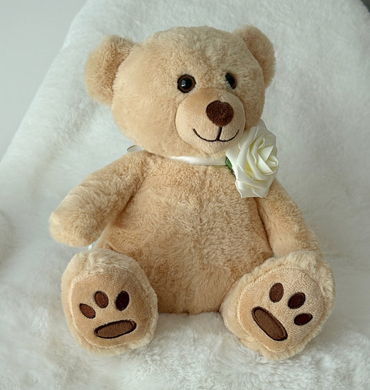 12" Beige Stuffed Teddy Bear