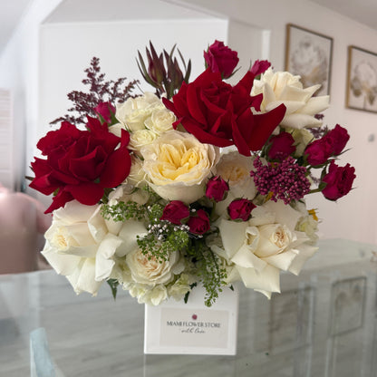 White & Red Table Centerpiece| Flowers For Decor