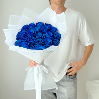 Royal Blue Rose Flower Bouquet - Miami Flower Store Same-Day Delivery Fort Lauderdale Brickell Aventura Las Olas Hallendale Beach Hollywood Sunny Isles