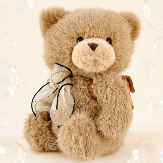 11" Sitting Brown Stuffed Teddy Bear With Backpack - Miami Flower Store Same-Day Delivery Fort Lauderdale Brickell Aventura Las Olas Hallendale Beach Hollywood Sunny Isles