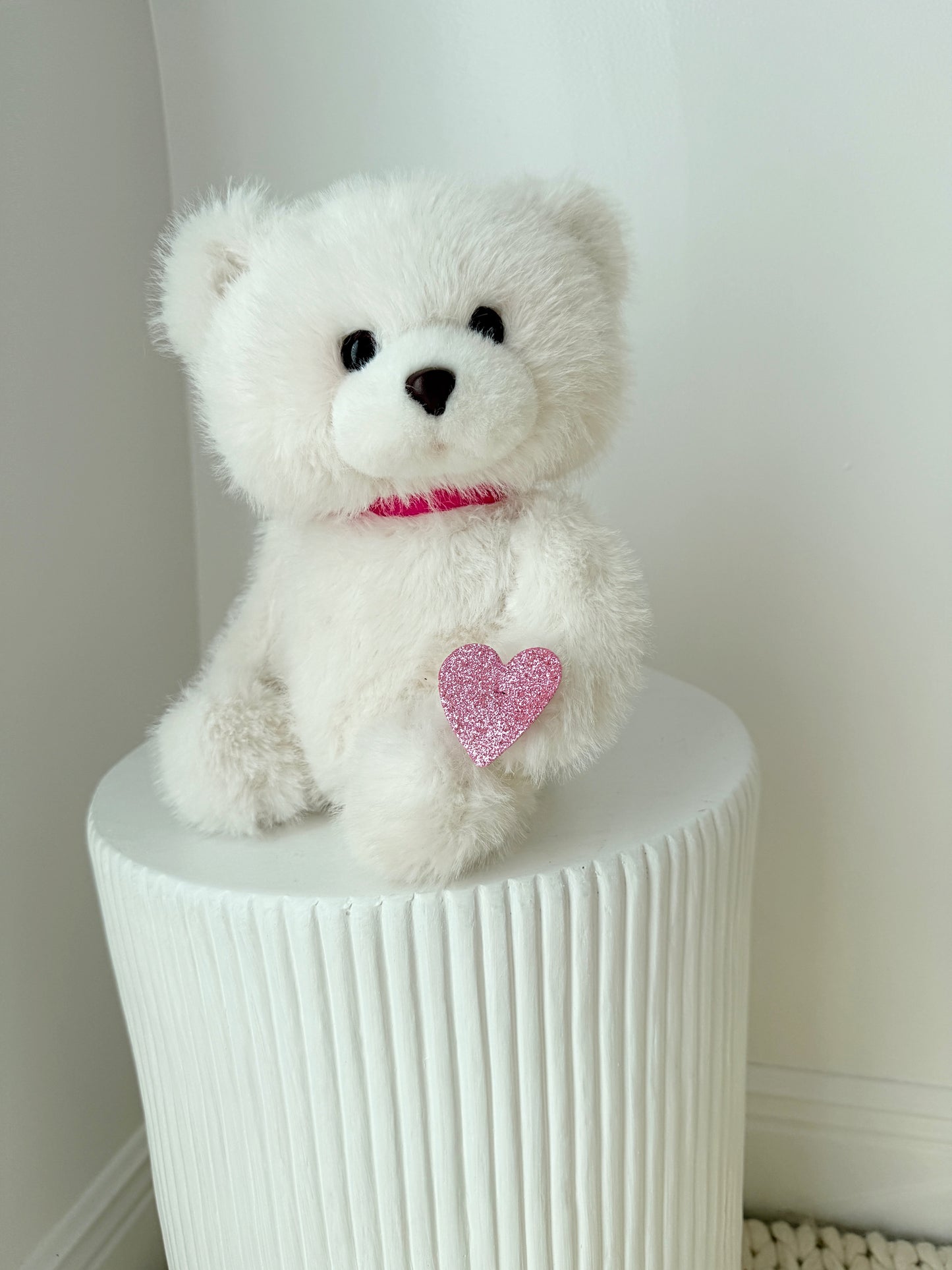 11" White Stuffed Teddy Bear - Miami Flower Store Same-Day Delivery Fort Lauderdale Brickell Aventura Las Olas Hallendale Beach Hollywood Sunny Isles