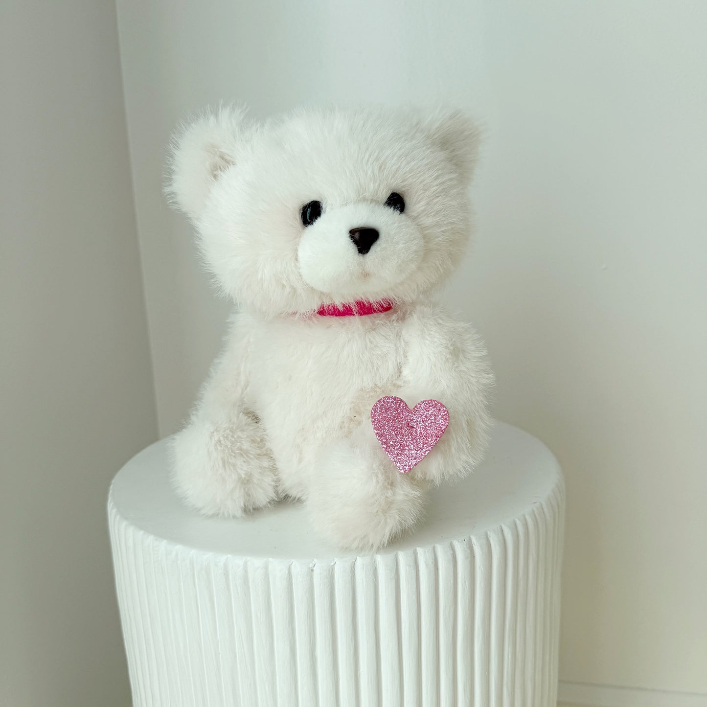 11" White Stuffed Teddy Bear - Miami Flower Store Same-Day Delivery Fort Lauderdale Brickell Aventura Las Olas Hallendale Beach Hollywood Sunny Isles
