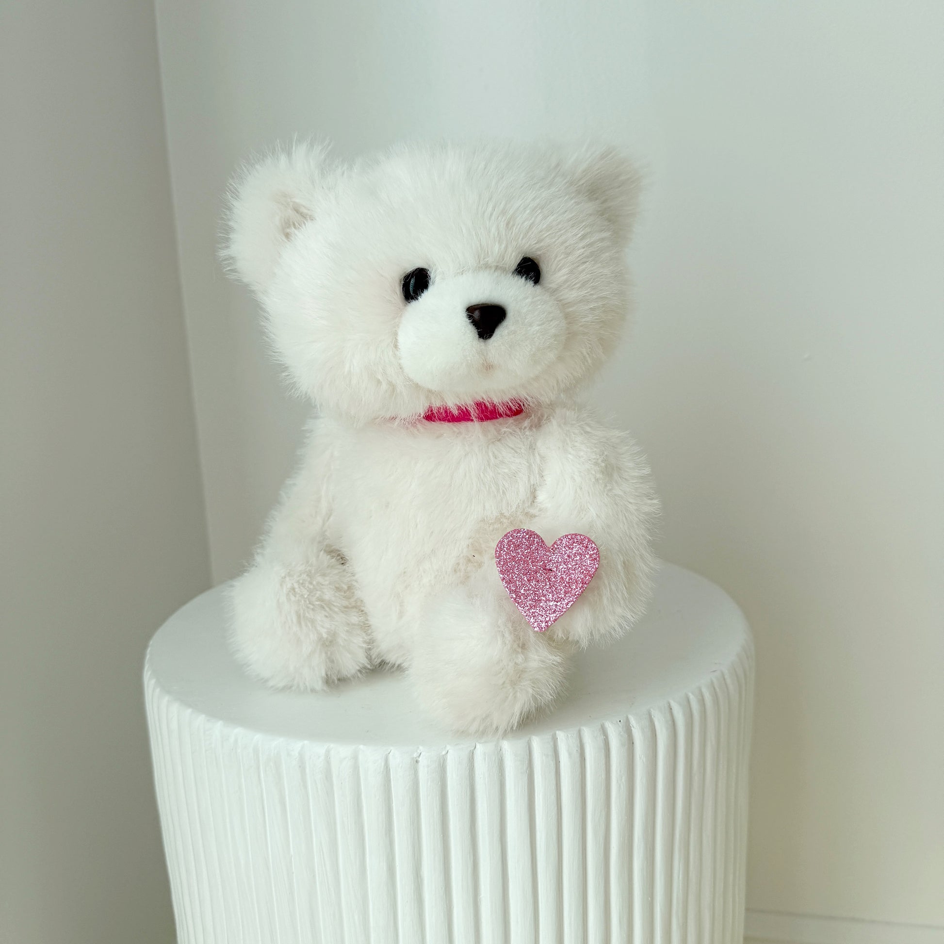 11" White Stuffed Teddy Bear - Miami Flower Store Same-Day Delivery Fort Lauderdale Brickell Aventura Las Olas Hallendale Beach Hollywood Sunny Isles