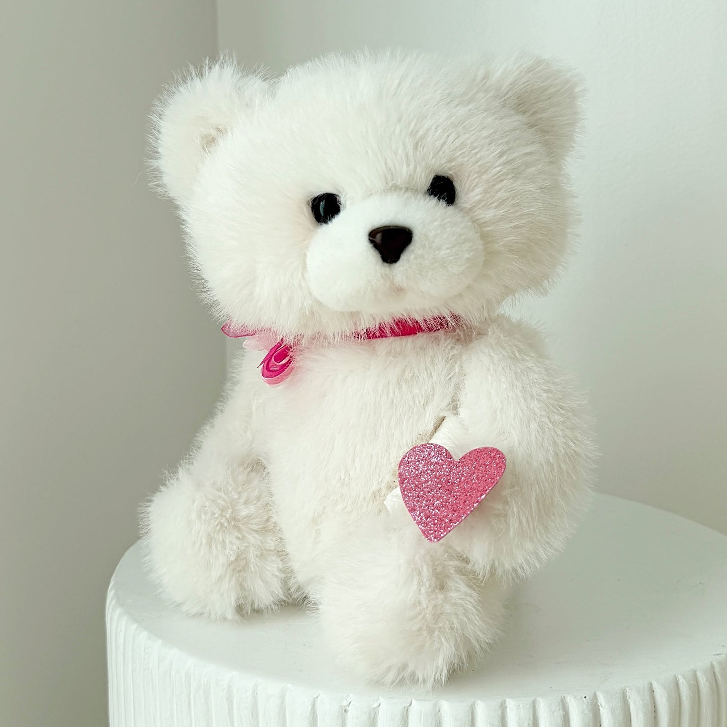 11" White Stuffed Teddy Bear - Miami Flower Store Same-Day Delivery Fort Lauderdale Brickell Aventura Las Olas Hallendale Beach Hollywood Sunny Isles