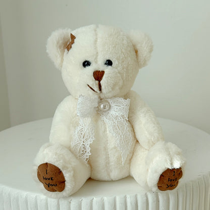8" Sitting White Stuffed Teddy Bear - Miami Flower Store Same-Day Delivery Fort Lauderdale Brickell Aventura Las Olas Hallendale Beach Hollywood Sunny Isles