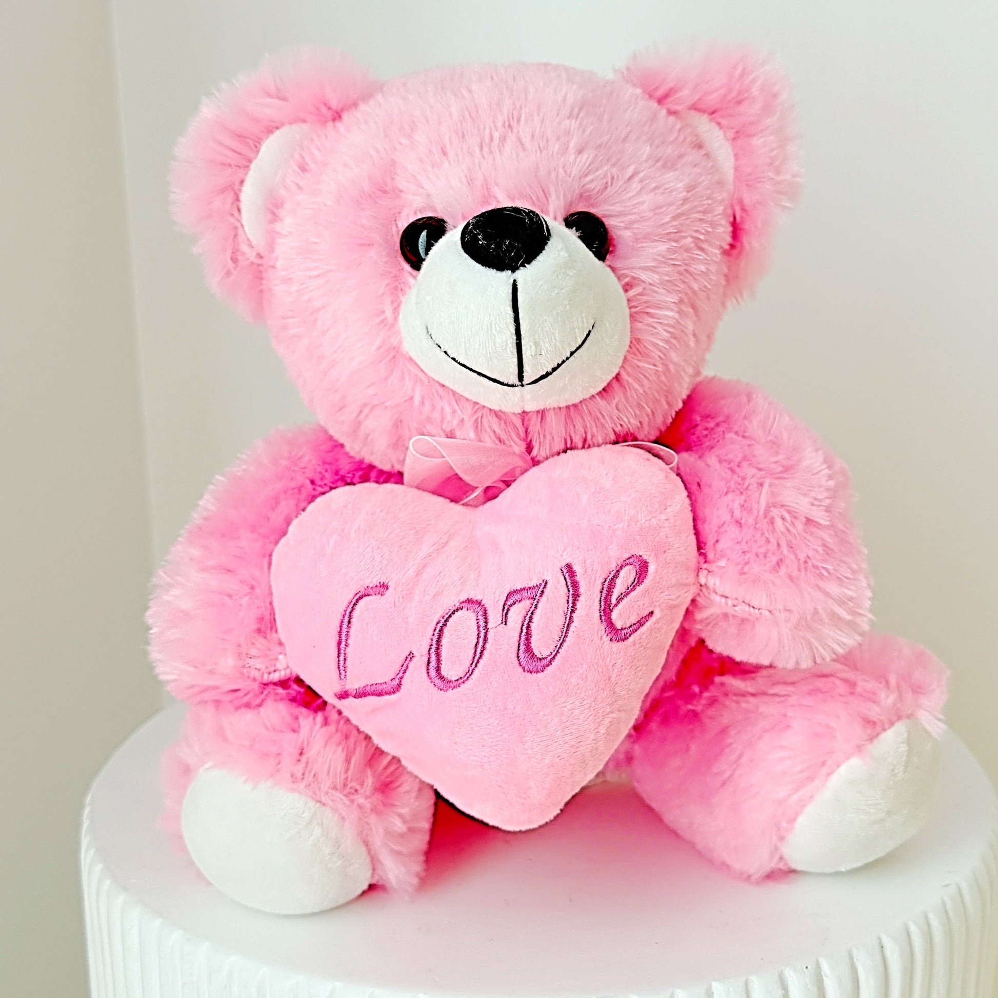 11" Pink Stuffed Teddy Bear - Miami Flower Store Same-Day Delivery Fort Lauderdale Brickell Aventura Las Olas Hallendale Beach Hollywood Sunny Isles