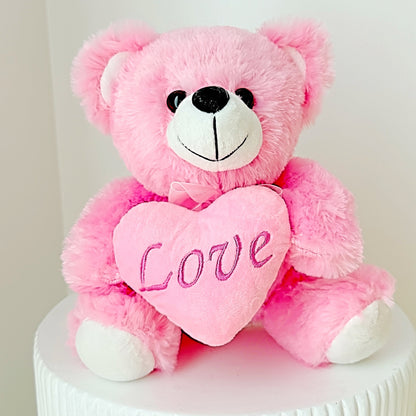 11" Pink Stuffed Teddy Bear - Miami Flower Store Same-Day Delivery Fort Lauderdale Brickell Aventura Las Olas Hallendale Beach Hollywood Sunny Isles