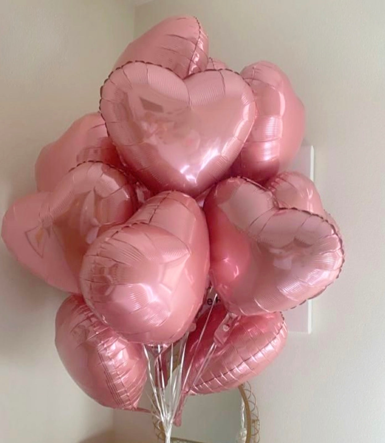 10 or 15 Metallic Foil Heart Shaped Balloons To Color Match Flowers - Miami Flower Store Same-Day Delivery Fort Lauderdale Brickell Aventura Las Olas Hallendale Beach Hollywood Sunny Isles