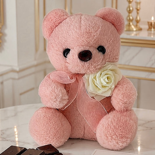 11" Pink Stuffed Teddy Bear - Miami Flower Store Same-Day Delivery Fort Lauderdale Brickell Aventura Las Olas Hallendale Beach Hollywood Sunny Isles