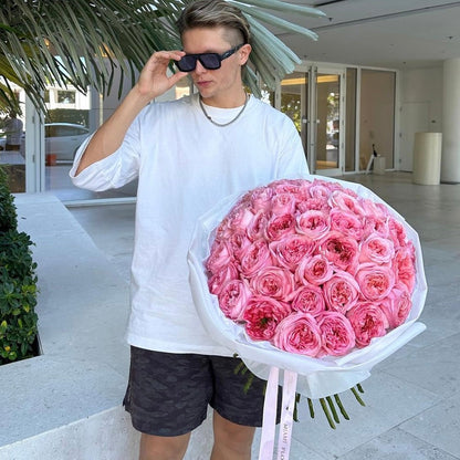 Luxurious Rose Flower Bouquet "Pink Expression" - Miami Flower Store Delivery Fort Lauderdale