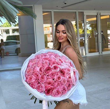 Luxurious Rose Flower Bouquet "Pink Expression" - Miami Flower Store Delivery Fort Lauderdale