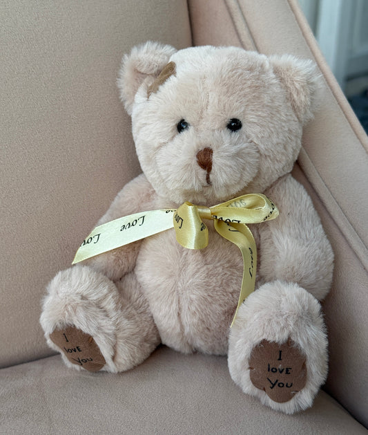 9" Light Brown Sitting Stuffed Teddy Bear - Miami Flower Store Same-Day Delivery Fort Lauderdale Brickell Aventura Las Olas Hallendale Beach Hollywood Sunny Isles