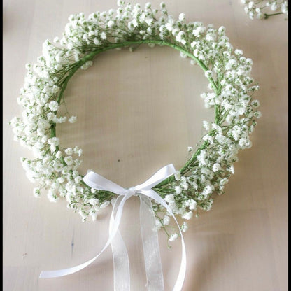 Baby's Breath Fresh Flower Crown/ Real Gypsophila Hear Crown. - Miami Flower Store Same-Day Delivery Fort Lauderdale Brickell Aventura Las Olas Hallendale Beach Hollywood Sunny Isles