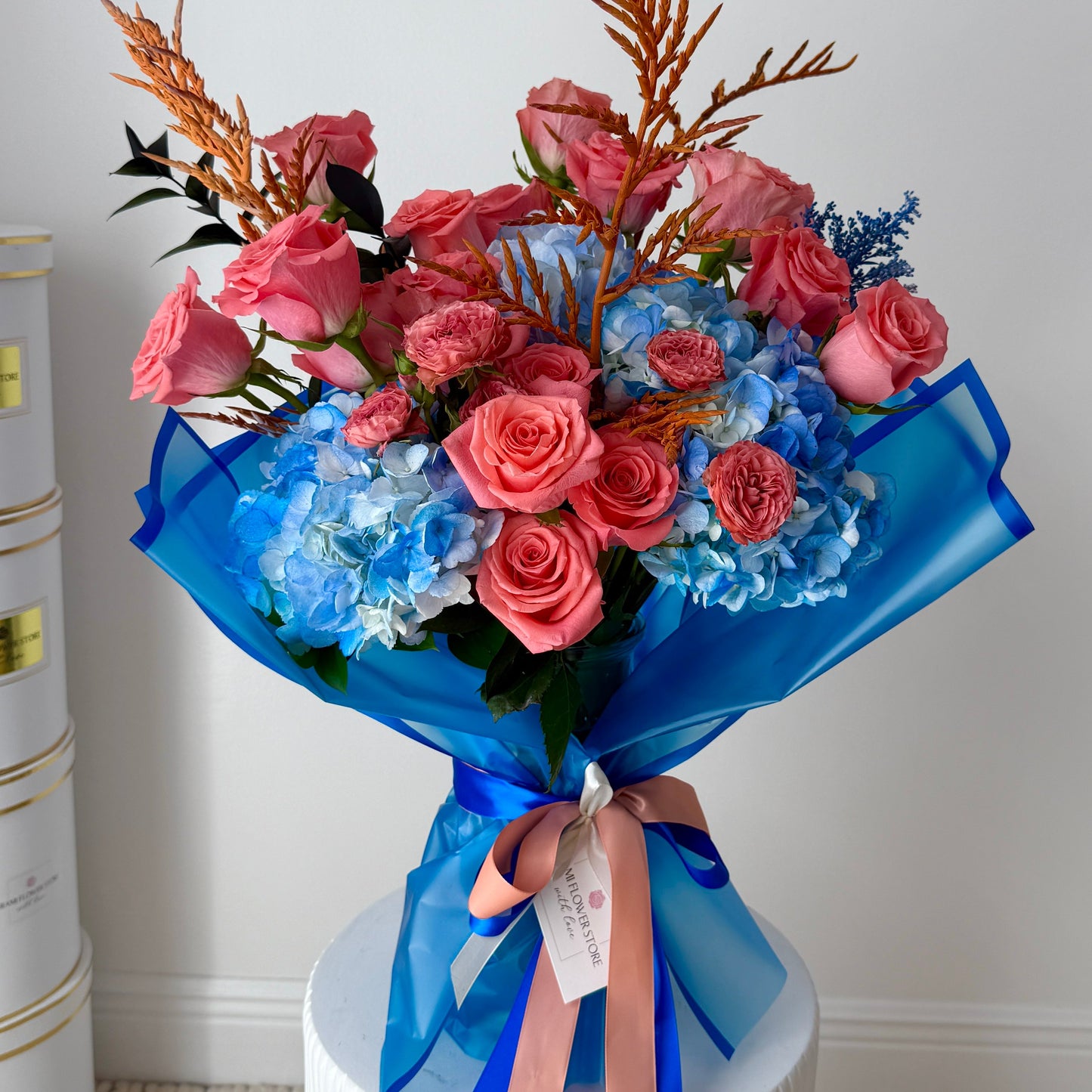 Miami Marlins Bouquet In A Vase - Miami Flower Store Same-Day Delivery Fort Lauderdale Brickell Aventura Las Olas Hallendale Beach Hollywood Sunny Isles