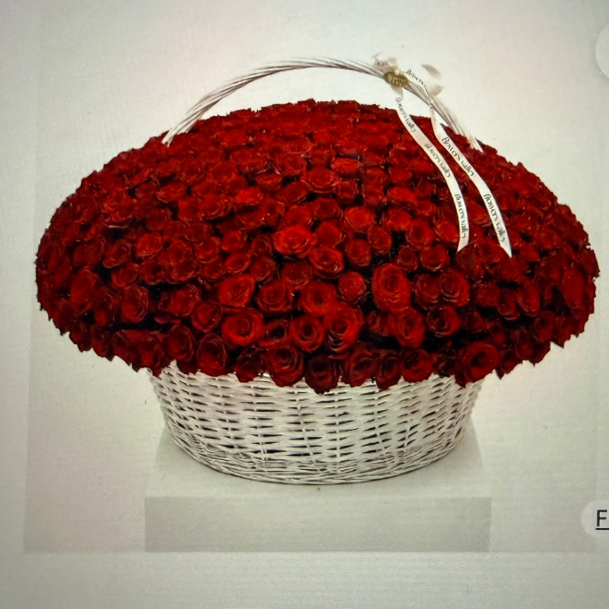 300 Red Roses Bouquet In A Baskets/Overside Basket With 300 Red Roses - Miami Flower Store Same-Day Delivery Fort Lauderdale Brickell Aventura Las Olas Hallendale Beach Hollywood Sunny Isles