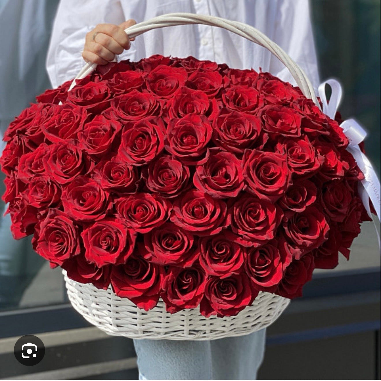 300 Red Roses Bouquet In A Baskets/Overside Basket With 300 Red Roses - Miami Flower Store Same-Day Delivery Fort Lauderdale Brickell Aventura Las Olas Hallendale Beach Hollywood Sunny Isles