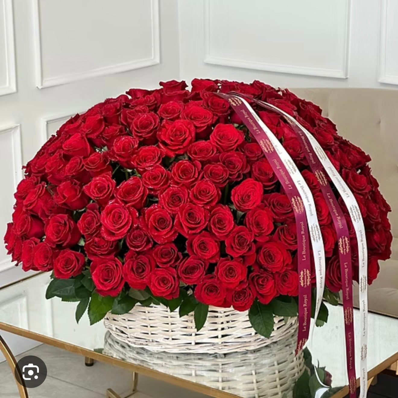 300 Red Roses Bouquet In A Baskets/Overside Basket With 300 Red Roses - Miami Flower Store Same-Day Delivery Fort Lauderdale Brickell Aventura Las Olas Hallendale Beach Hollywood Sunny Isles