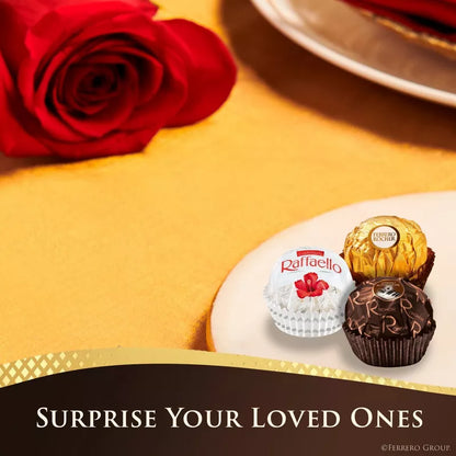 24 Pc. Ferrero Rocher Assorted Chocolate Candy Box With Bow - Miami Flower Store Same-Day Delivery Fort Lauderdale Brickell Aventura Las Olas Hallendale Beach Hollywood Sunny Isles