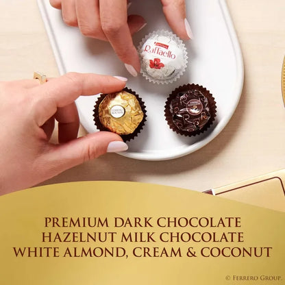 24 Pc. Ferrero Rocher Assorted Chocolate Candy Box With Bow - Miami Flower Store Same-Day Delivery Fort Lauderdale Brickell Aventura Las Olas Hallendale Beach Hollywood Sunny Isles